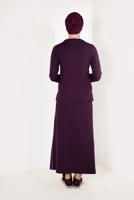 Tesettür giyim MÜRDÜM BASKILI ETEKLİ EŞOFMAN TAKIMI T 8638