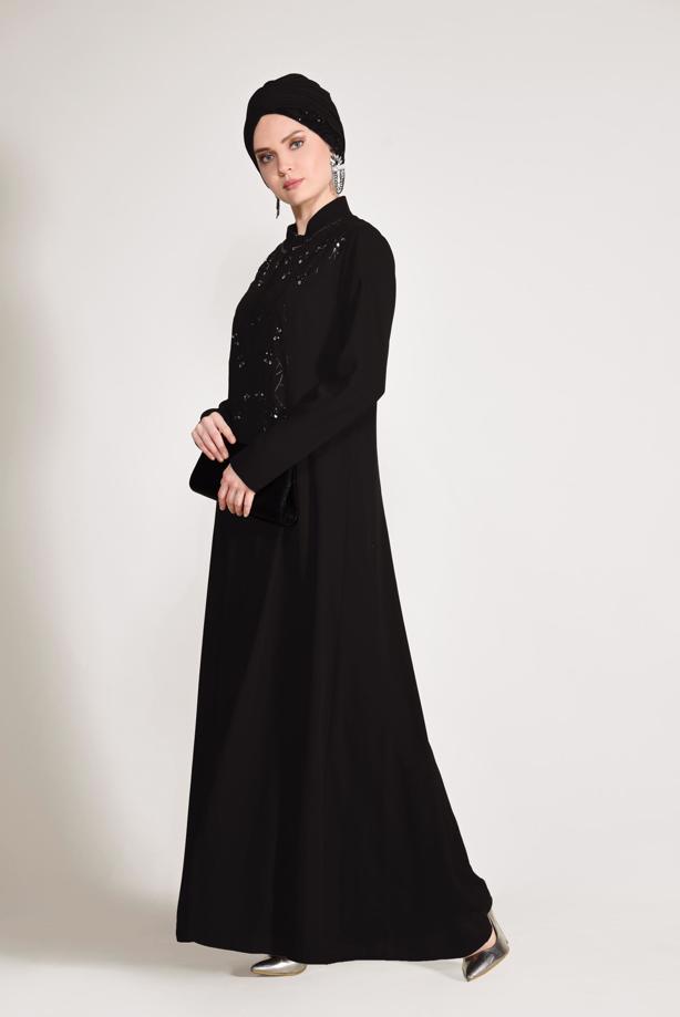 Hijab clothing BLACK T 3423 Alvina Aslı 5929 2′li Elbiseli Takım - TRENDTESETTÜR