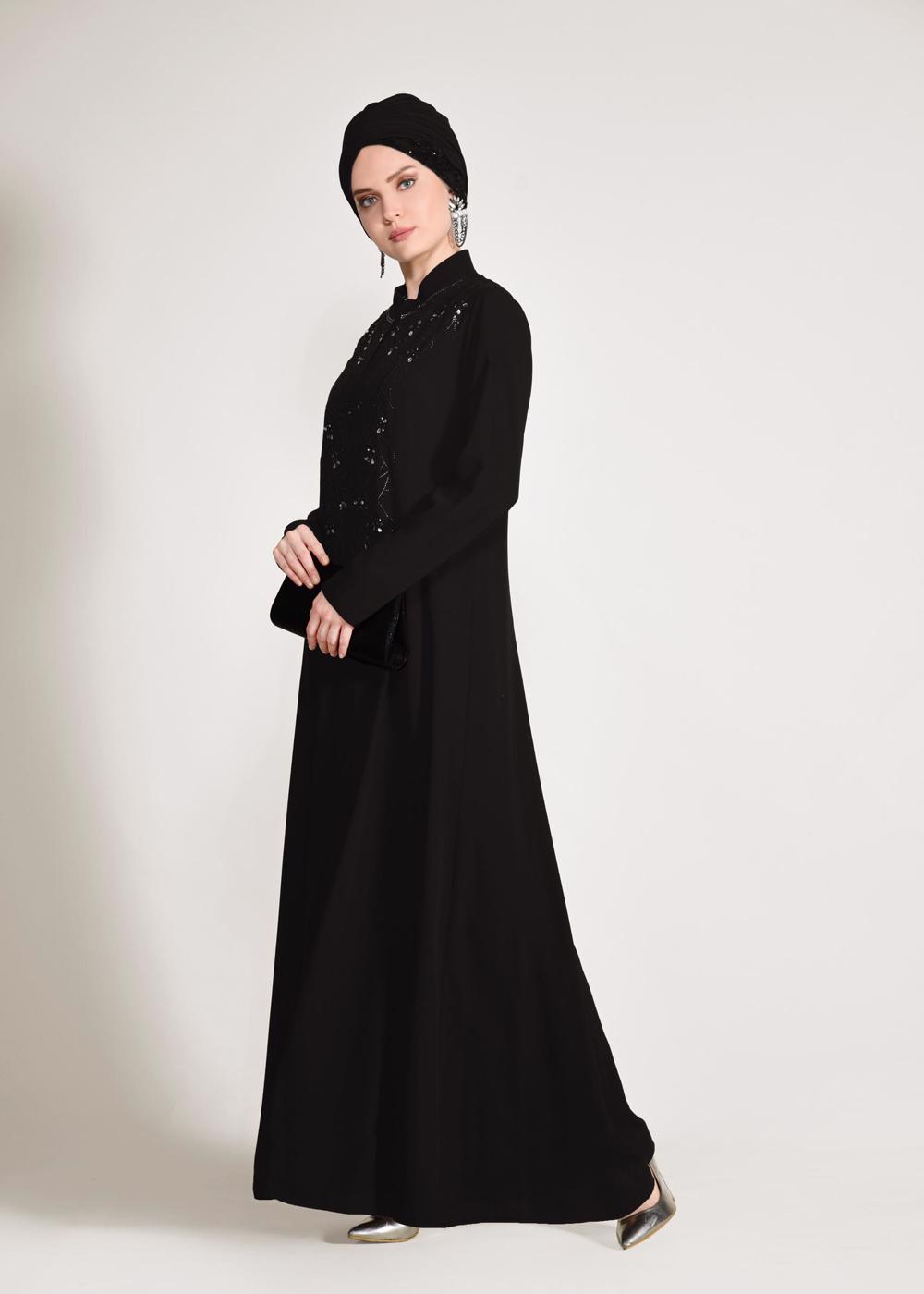 Vêtements hijab NOIR T 3423 Alvina Aslı 5929 2′li Elbiseli Takım