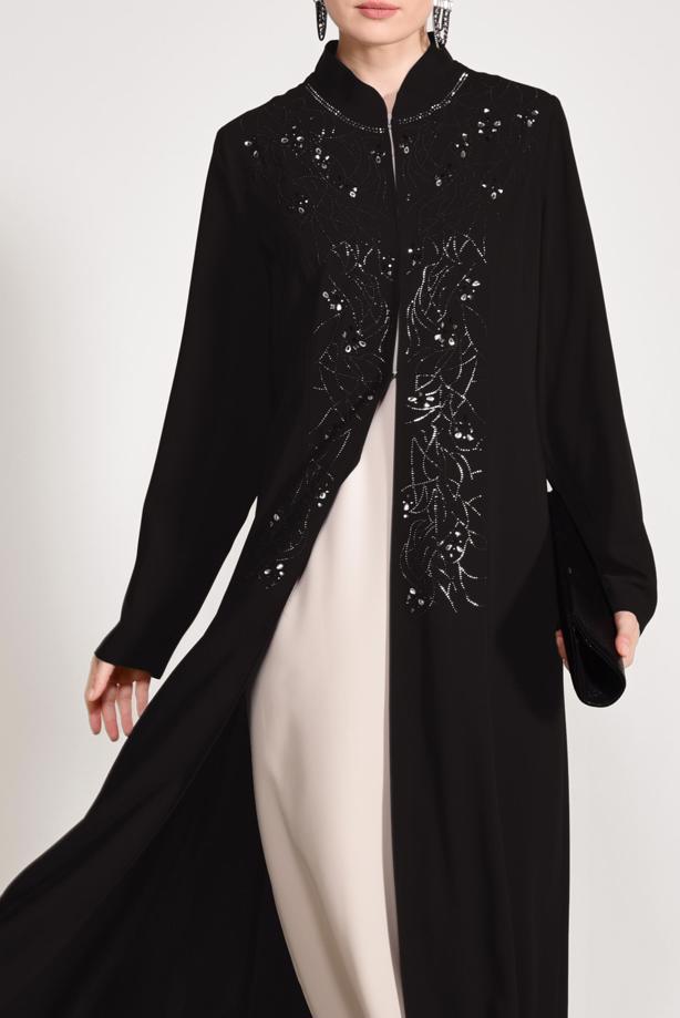 Vêtements hijab NOIR T 3423 Alvina Aslı 5929 2′li Elbiseli Takım - TRENDTESETTÜR