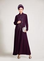 Vêtements hijab POURPRE T 3423 Alvina Aslı 5929 2′li Elbiseli Takım