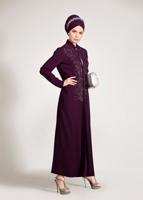 Vêtements hijab POURPRE T 3423 Alvina Aslı 5929 2′li Elbiseli Takım