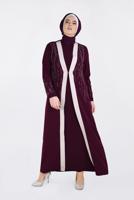 Vêtements hijab ROUGE BORDEAUX T 3439 Alvina New Loren 2′li Elbiseli Takım