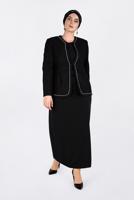 Vêtements hijab NOIR T 3463 Alvina Virona 2′li Elbiseli Takım