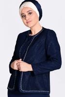 Hijab clothing NAVY BLUE T 3463 Alvina Virona 2&prime;li Elbiseli Takım