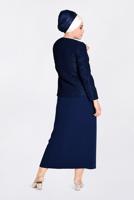 Hijab clothing NAVY BLUE T 3463 Alvina Virona 2&prime;li Elbiseli Takım