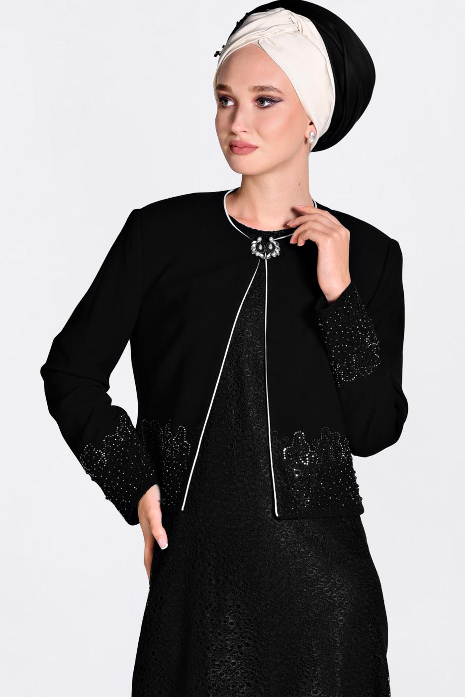 Vêtements hijab NOIR Robe de Costume T 3476