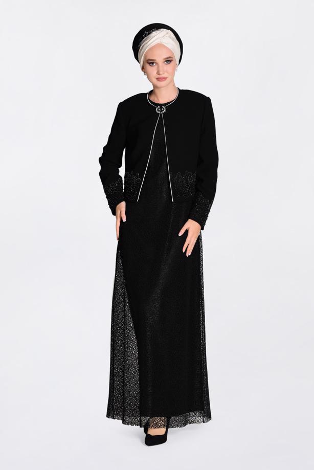 Vêtements hijab NOIR Robe de Costume T 3476 - TRENDTESETTÜR