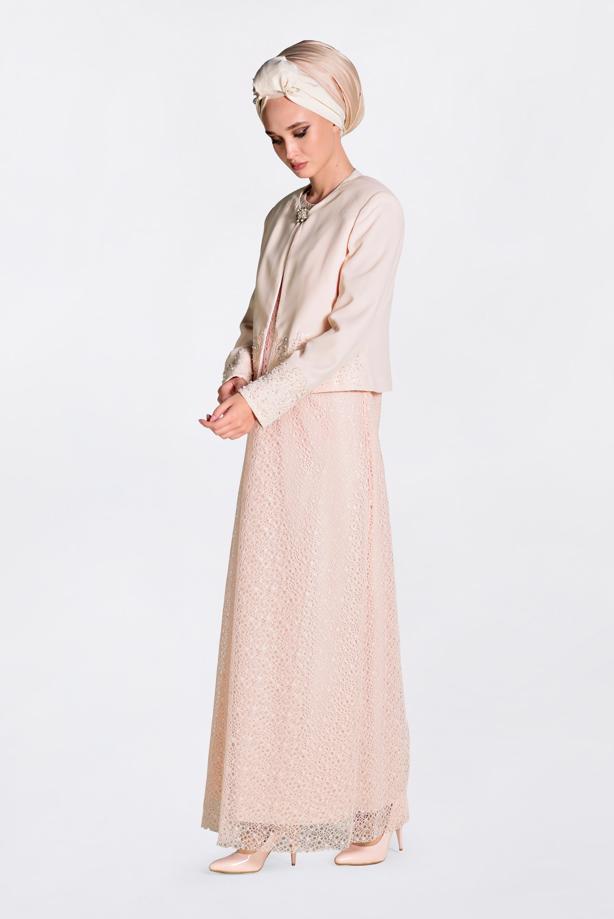 Vêtements hijab POUDRE Robe de Costume T 3476 - TRENDTESETTÜR