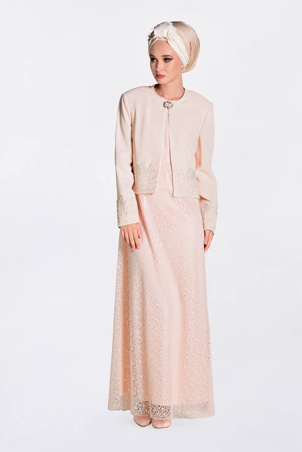 Vêtements hijab POUDRE Robe de Costume T 3476 - TRENDTESETTÜR