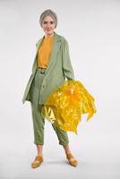 Tesettür giyim HAKİ RAHAT KESİM MEVSİMLİK TAKIM 96091