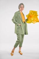 Tesettür giyim HAKİ RAHAT KESİM MEVSİMLİK TAKIM 96091