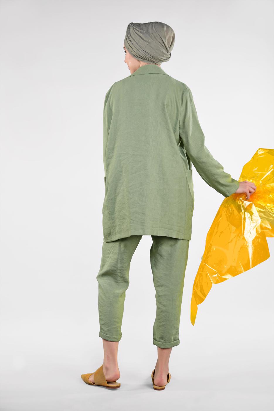 Tesettür giyim HAKİ RAHAT KESİM MEVSİMLİK TAKIM 96091