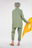 Tesettür giyim HAKİ RAHAT KESİM MEVSİMLİK TAKIM 96091