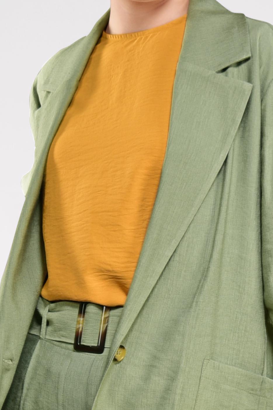 Tesettür giyim HAKİ RAHAT KESİM MEVSİMLİK TAKIM 96091