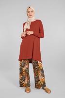 Tesettür giyim KAHVE FİTİLLİ 2&prime;Lİ PANTOLONLU TAKIM 8016-2  