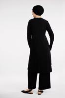 Tesettür giyim SİYAH PÜSKÜL VE PAYETLİ 2&prime;Lİ PANTOLONLU TAKIM 80891