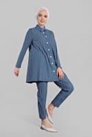 Vêtements hijab BLEU MARINE  Costume de Pantalon T 86302