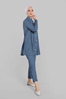 Vêtements hijab BLEU MARINE  Costume de Pantalon T 86302