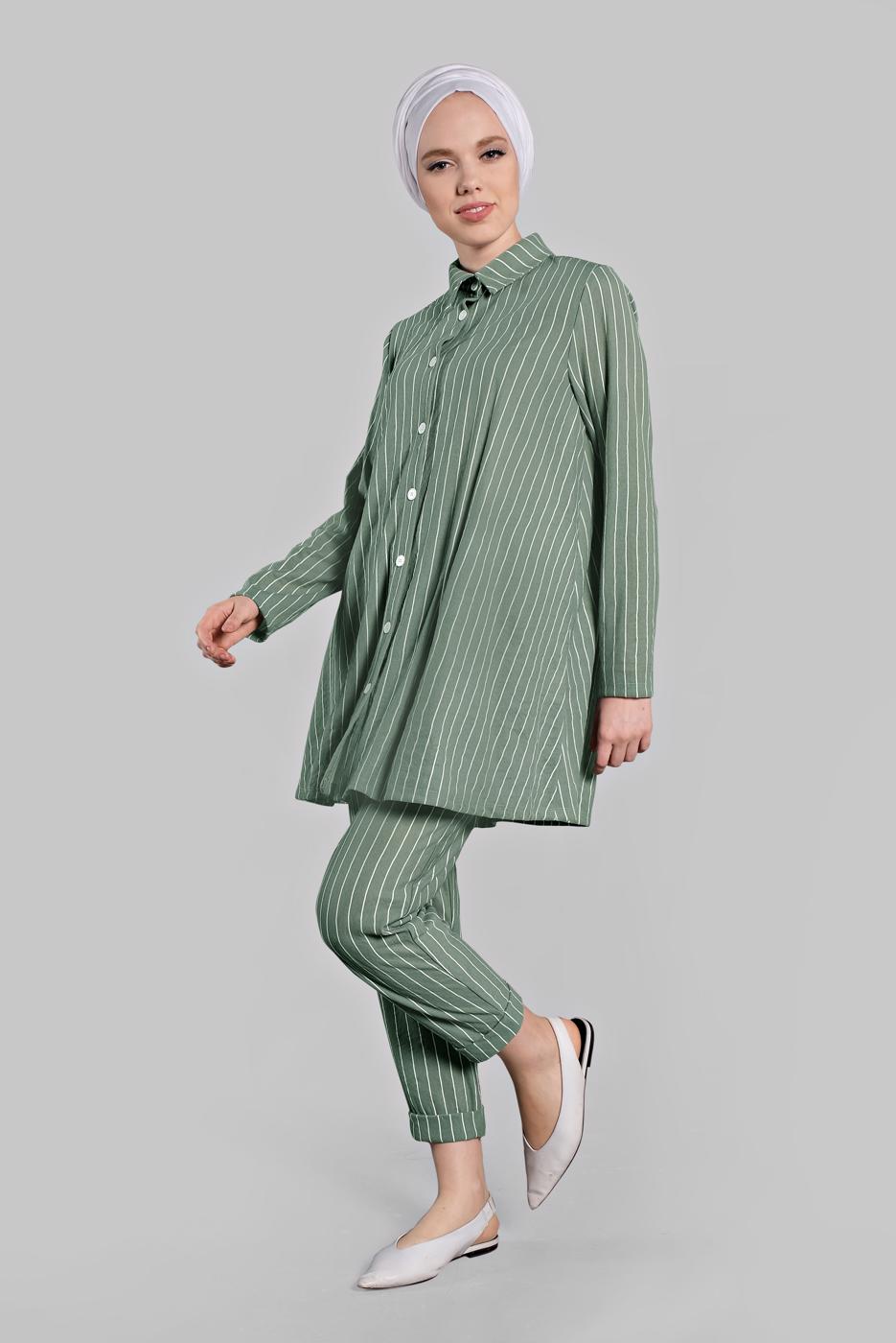 Vêtements hijab VERT  Costume de Pantalon T 86302