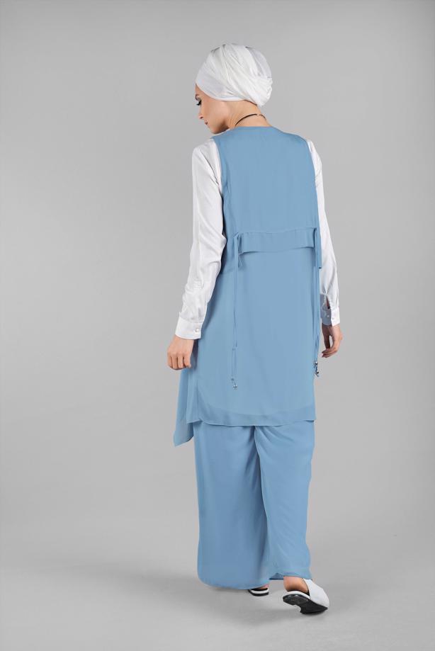 Vêtements hijab  T 0066 ZMN-PANTOLONLU TAKIM - TRENDTESETTÜR