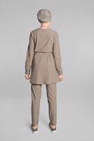 Tesettür giyim VİZON BELİ VE MANŞETLERİ LASTİKLİ 2&prime;Lİ PANTOLONLU TAKIM 0116