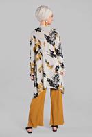 Tesettür giyim TURUNCU ASİMETRİK KESİMLİ FİTİLLİ  2&prime;Lİ PANTOLONLU TAKIM 0121