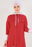 Hijab clothing RED T 0138 Zmn-2&prime;li Pantolonlu Takım