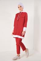 Hijab clothing RED T 0138 Zmn-2&prime;li Pantolonlu Takım