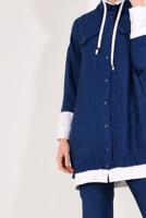 Hijab clothing NAVY BLUE T 0138 Zmn-2′li Pantolonlu Takım