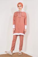 Hijab clothing PINK T 0138 Zmn-2′li Pantolonlu Takım