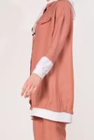 Hijab clothing PINK T 0138 Zmn-2′li Pantolonlu Takım