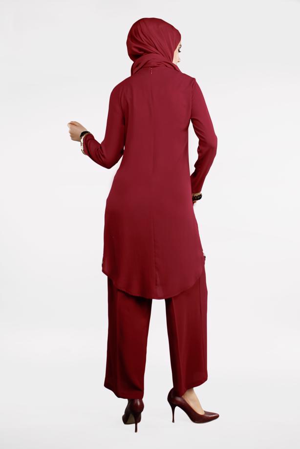 Vêtements hijab  T 0591 FTZ-2′Lİ PANTOLONLU TAKIM - TRENDTESETTÜR