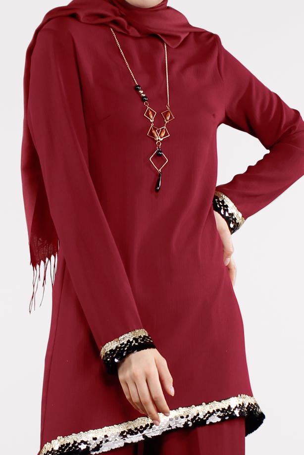 Vêtements hijab  T 0591 FTZ-2′Lİ PANTOLONLU TAKIM - TRENDTESETTÜR