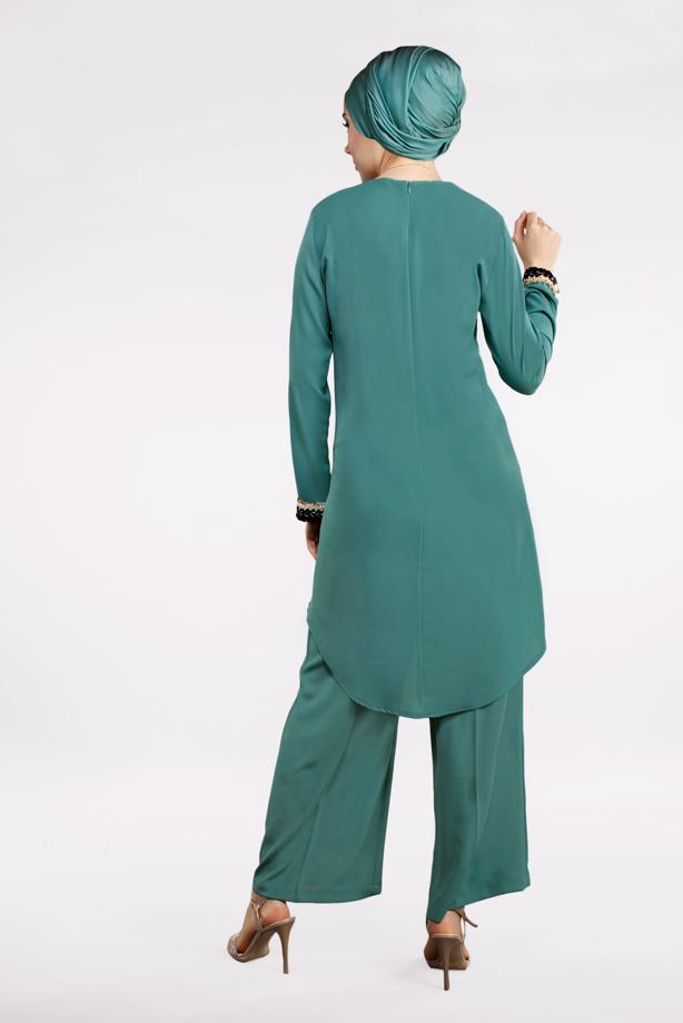 Vêtements hijab  T 0591 FTZ-2′Lİ PANTOLONLU TAKIM - TRENDTESETTÜR