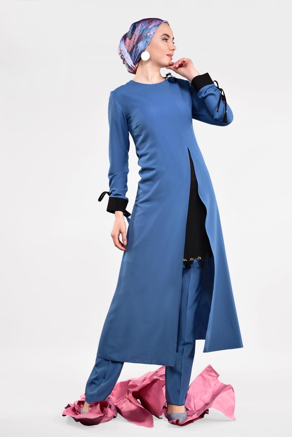 Vêtements hijab BLEU MARINE  Costume de Pantalon T 951 