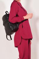 Tesettür giyim KIRMIZI HAKİM YAKA PAMUKLU PANTOLONLU TAKIM T 2526