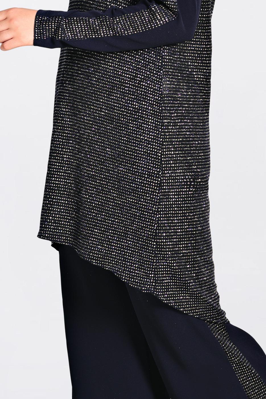 Vêtements hijab BLEU MARINE T 2828 Alvina Multi Color Kareli 2&prime;li Pant. Takım