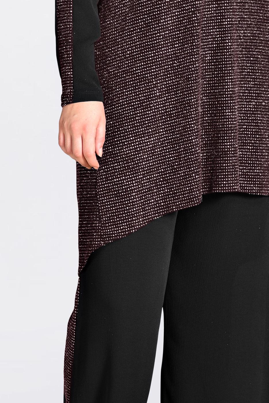 Vêtements hijab NOIR T 2828 Alvina Multi Color Kareli 2&prime;li Pant. Takım