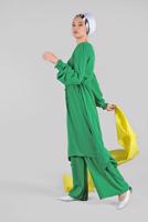 Hijab clothing GREEN T 3102 ZMN-PANTOLONLU TAKIM