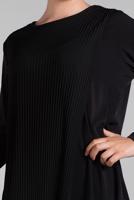 Tesettür giyim SİYAH ASİMETRİK KESİM FİTİLLİ 2&prime;Lİ PANTOLONLU TAKIM 3256