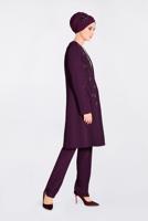 Tesettür giyim MÜRDÜM TAŞLI 3′LÜ PANTOLONLU TAKIM 3440
