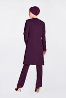 Tesettür giyim MÜRDÜM TAŞLI 3′LÜ PANTOLONLU TAKIM 3440