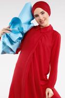 Tesettür giyim KIRMIZI PAMUKLU 2&prime;Lİ PANTOLONLU TAKIM 4002