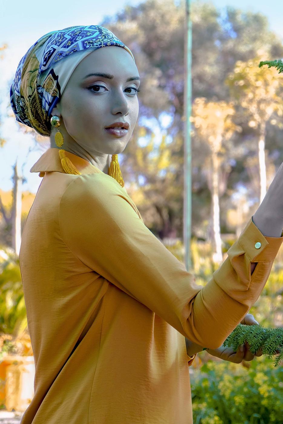 Tesettür giyim TURUNCU PAMUKLU 2&prime;Lİ PANTOLONLU TAKIM 4002