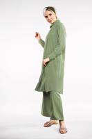 Tesettür giyim HAKİ PAMUKLU 2&prime;Lİ PANTOLONLU TAKIM 4002