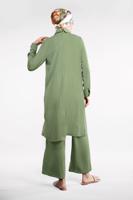 Tesettür giyim HAKİ PAMUKLU 2&prime;Lİ PANTOLONLU TAKIM 4002