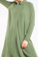 Tesettür giyim HAKİ PAMUKLU 2&prime;Lİ PANTOLONLU TAKIM 4002