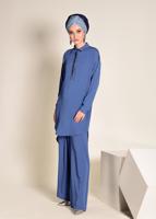 Tesettür giyim LACİVERT ŞERİT TAŞ DETAYLI 2&prime;Lİ PANT. TAKIM 4253 