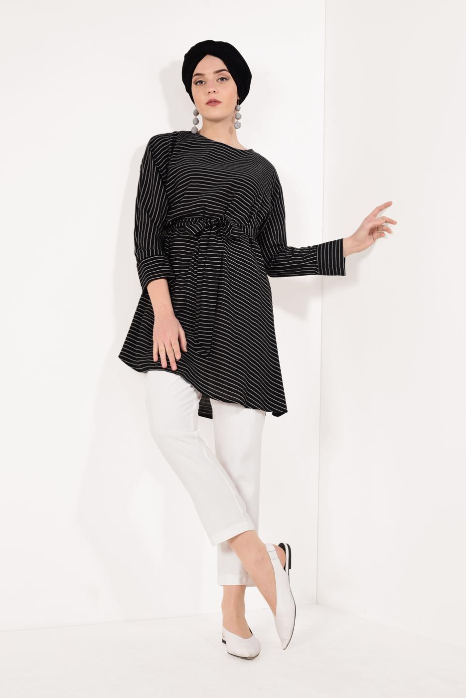 Vêtements hijab NOIR T 4782 Meri Store-Pantolonlu Takım